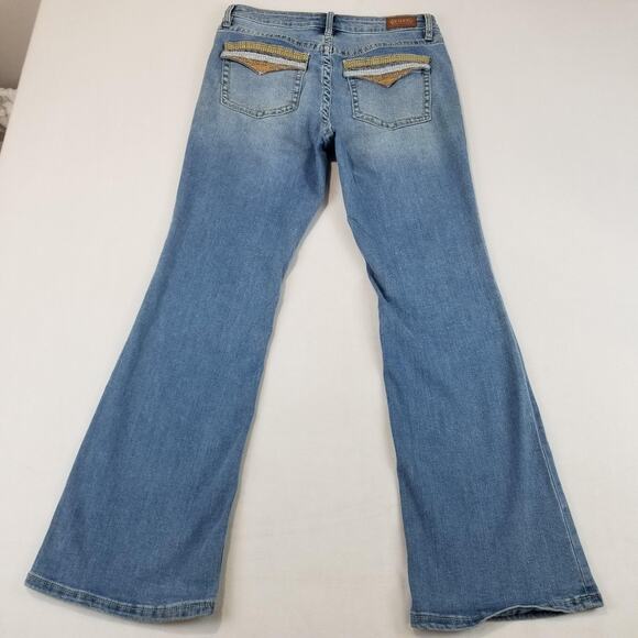 Shyanne Jeans Womens 32 Short Light Wash Blue Bootcut Western Embellished Aztec - Picture 2 of 11